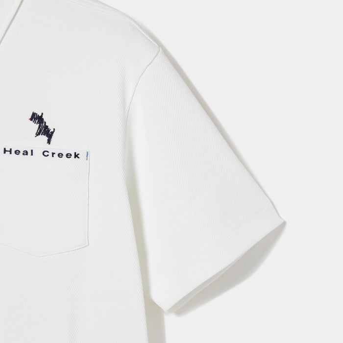 Heal Creek(ヒールクリーク)ポップコーンジャージ半袖ボタンダウンシャツ