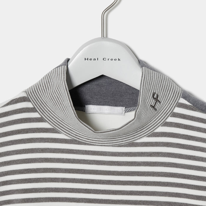 Heal Creek(ヒールクリーク)MIPベア天竺ボーダー切り替え長袖ハイネック