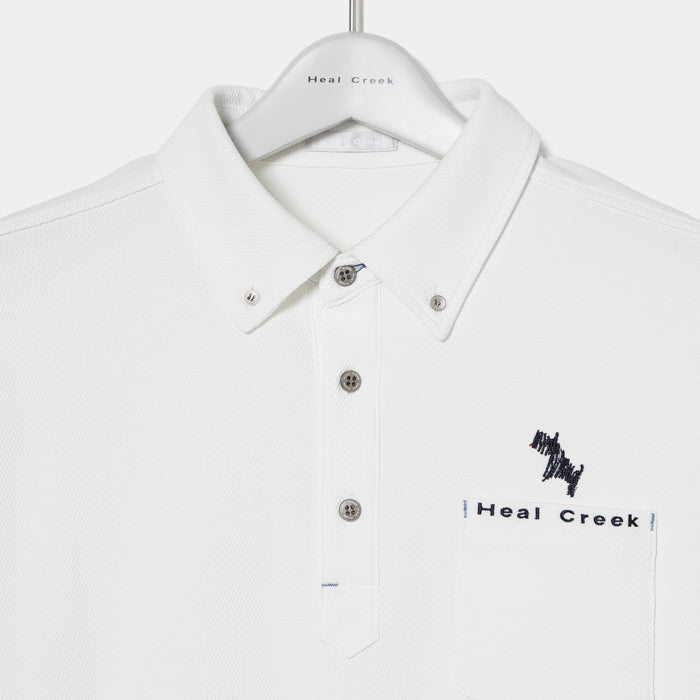 Heal Creek（ヒールクリーク）ポップコーンジャージ半袖ボタンダウンシャツ