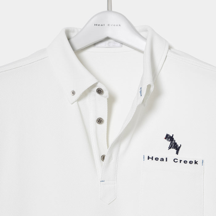 Heal Creek（ヒールクリーク）ポップコーンジャージ半袖ボタンダウンシャツ